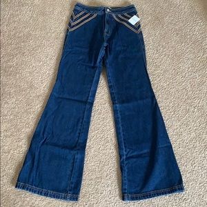 NWT Free People Over the Rainbow Embroidered Jeans